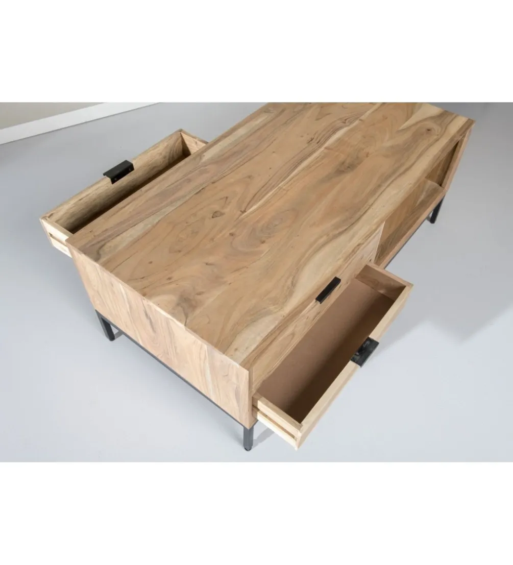Stolik kawowy OSSLO 120 cm drewno akacja