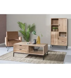 Stolik kawowy OSSLO 120 cm drewno akacja