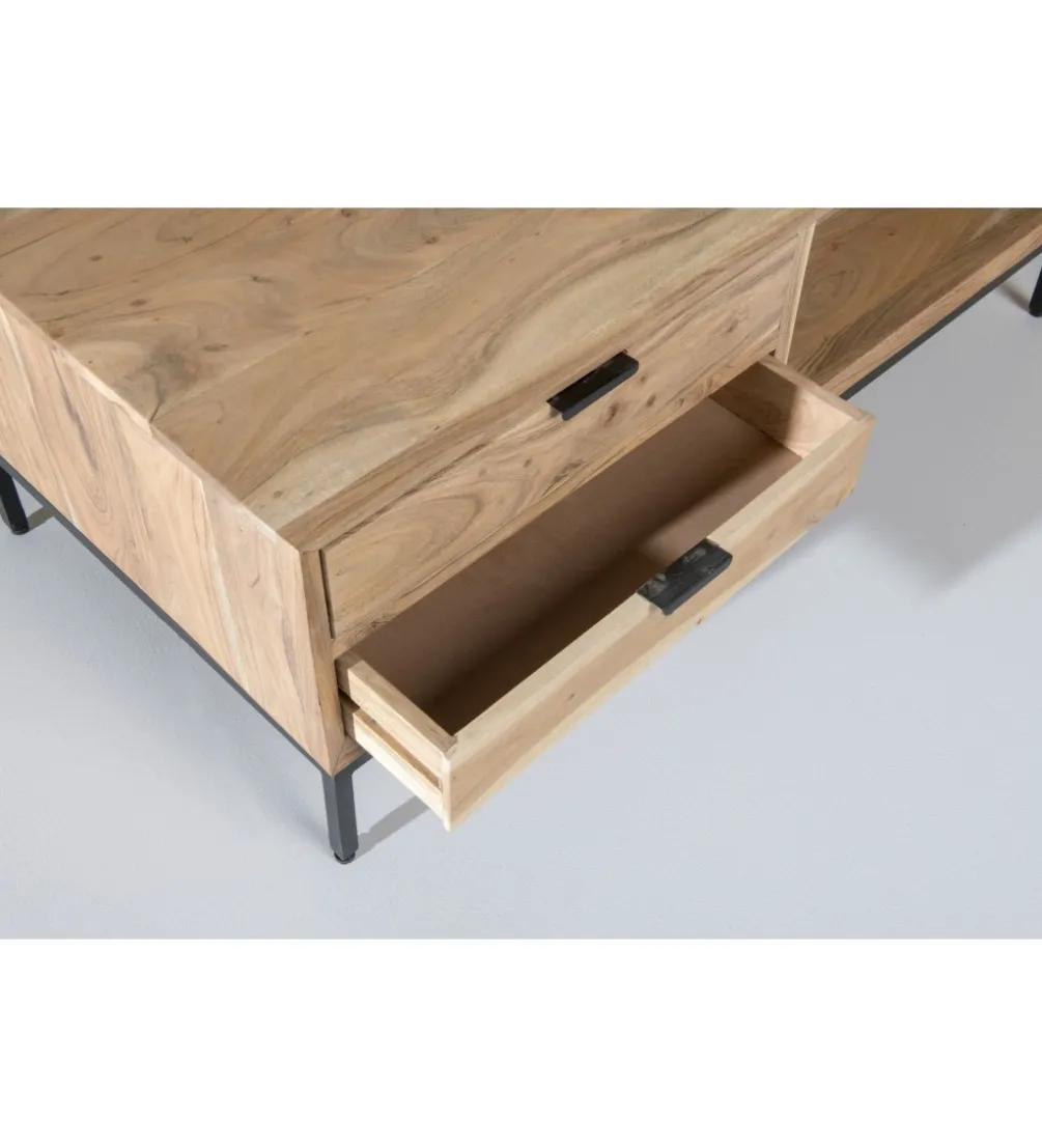 Stolik kawowy OSSLO 120 cm drewno akacja