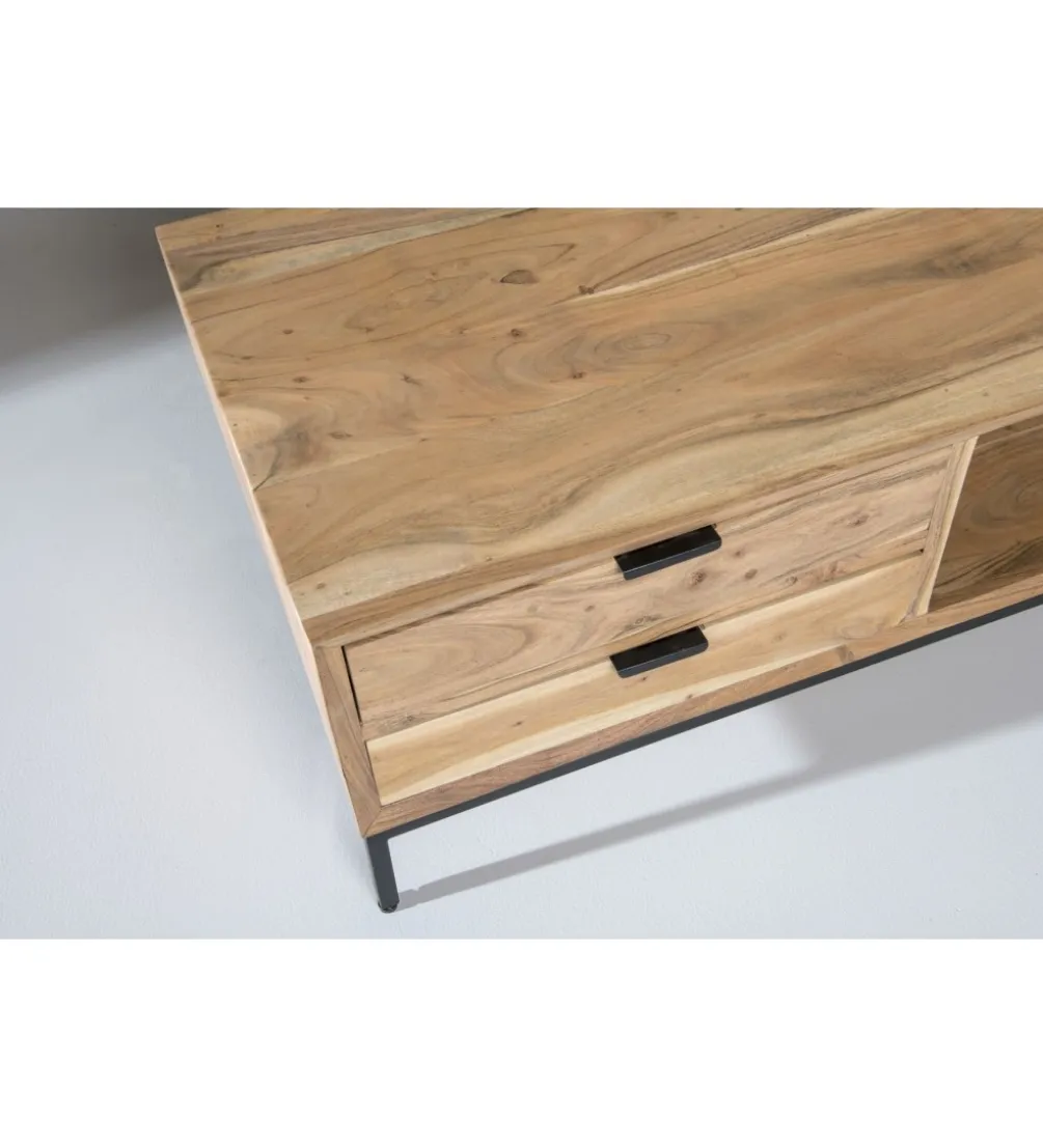 Stolik kawowy OSSLO 120 cm drewno akacja