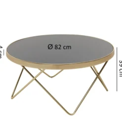 Stolik kawowy OTIVIA 82 cm czarno złoty