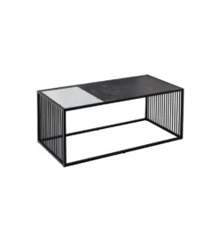 Stolik kawowy PASCAL 100 cm w optyce czarnego marmuru