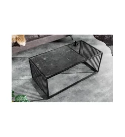 Stolik kawowy PASCAL 100 cm w optyce czarnego marmuru