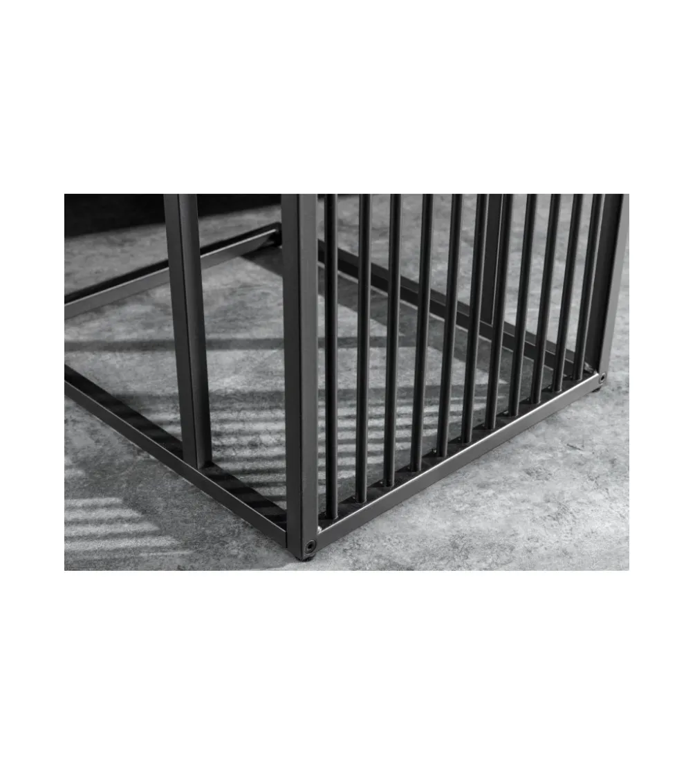 Stolik kawowy PASCAL 35 cm w optyce czarnego marmuru