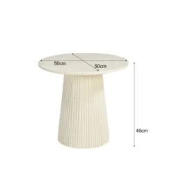 Stolik kawowy PATO 50 cm drewno mango biała