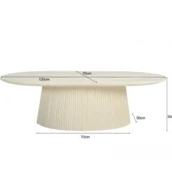 Stolik kawowy PATO 120 cm drewno mango biała