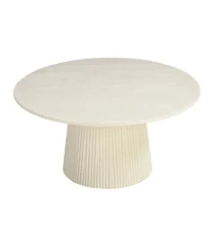 Stolik kawowy PATO 80 cm drewno mango biała