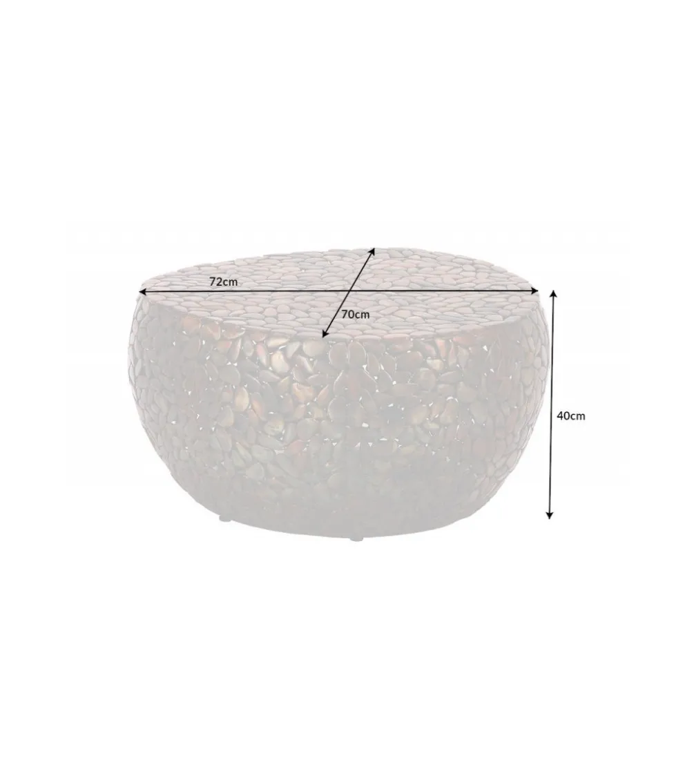 Stolik kawowy PEDRA Stone Mosaic 72 cm miedziany