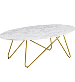 Stolik kawowy PLYMO 120 cm w optyce marmuru
