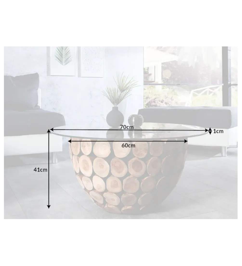 Stolik kawowy Pure Nature 70 cm drewno Teak