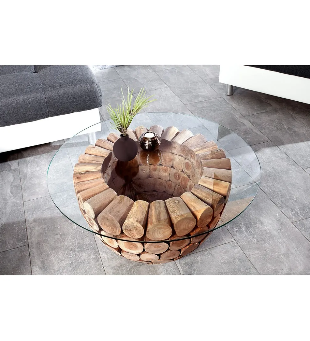Stolik kawowy Pure Nature 70 cm drewno Teak