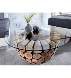 Stolik kawowy Pure Nature 70 cm drewno Teak