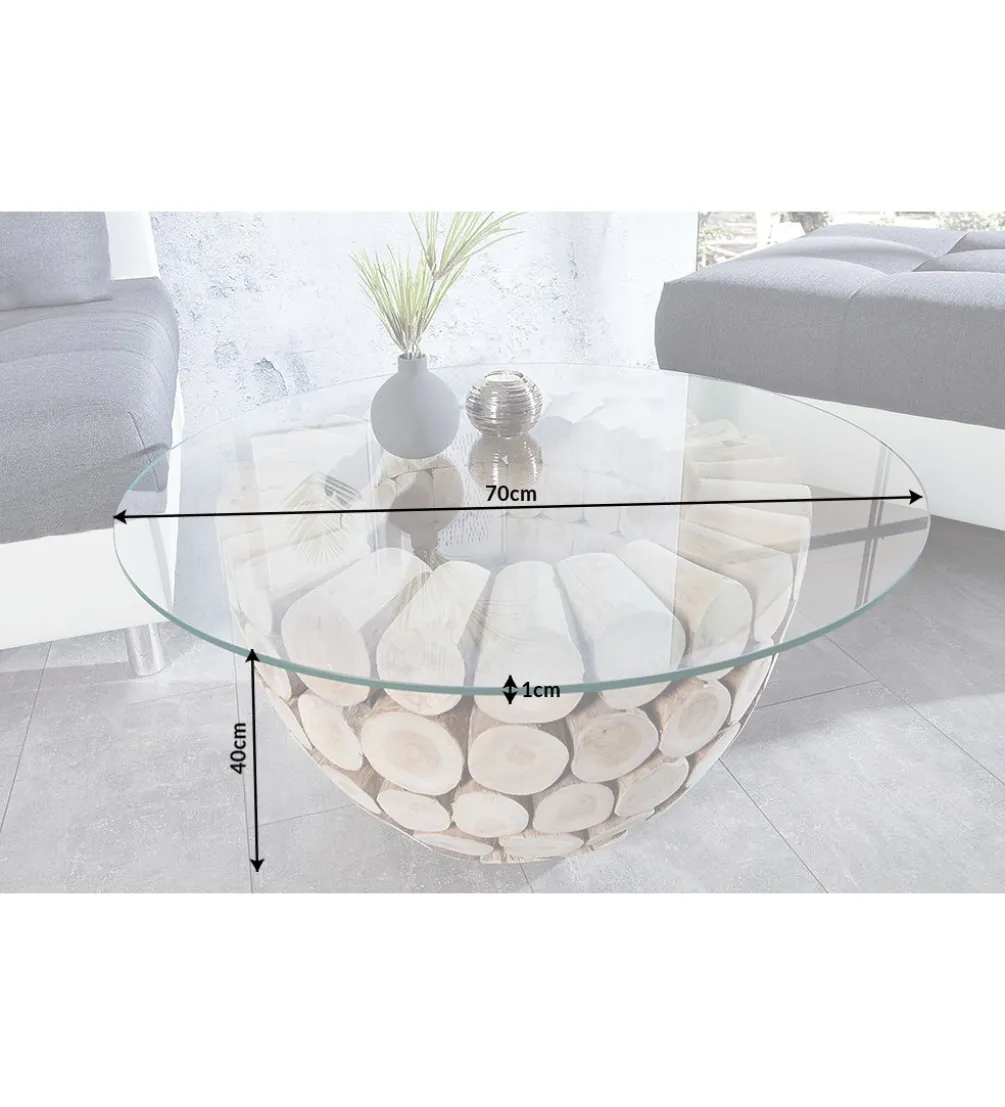 Stolik kawowy Pure Nature 70 cm drewno Teak