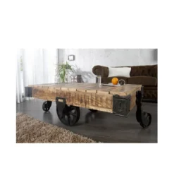 Stolik kawowy Railway 120 cm drewno Mango