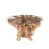 Stolik kawowy RAOUL 90 cm drewno teak naturalny