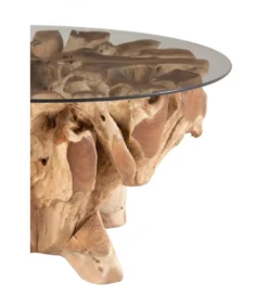 Stolik kawowy RAOUL 90 cm drewno teak naturalny