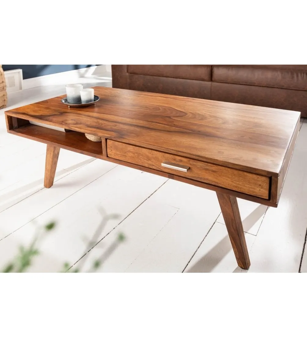 Stolik kawowy Retro 100 cm drewno Sheesham