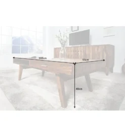 Stolik kawowy Retro 100 cm drewno Sheesham
