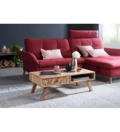 Stolik kawowy REWA 95 cm drewno akacja