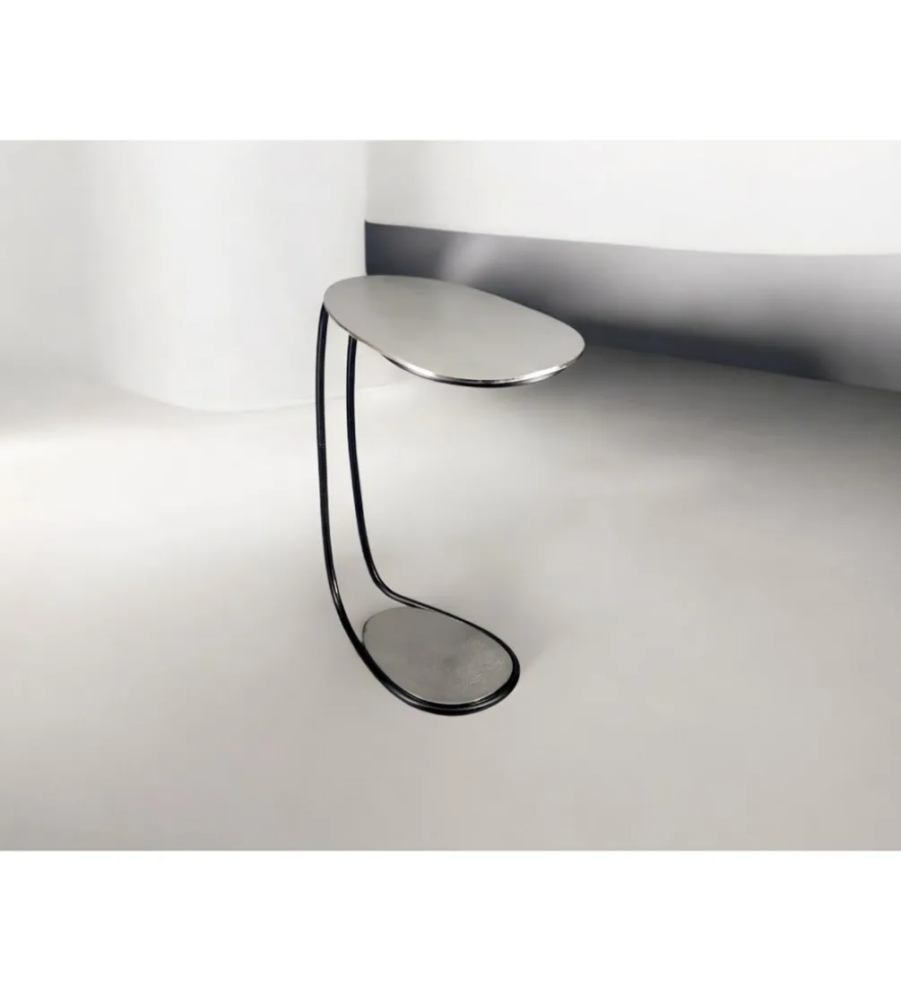 Stolik kawowy RIKAPI 42 cm srebrny