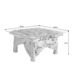 Stolik kawowy RIVERSIDE 80 cm drewno teak bez szkła