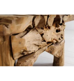 Stolik kawowy RIVERSIDE 80 cm drewno teak bez szkła