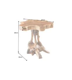 Stolik kawowy ROOT 40 cm drewno teak naturalny