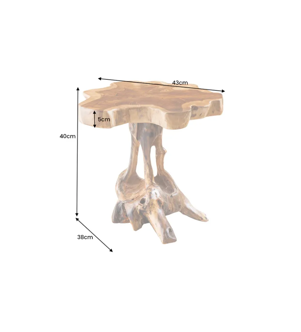 Stolik kawowy ROOT 40 cm drewno teak naturalny