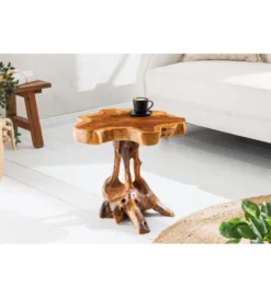 Stolik kawowy ROOT 40 cm drewno teak naturalny