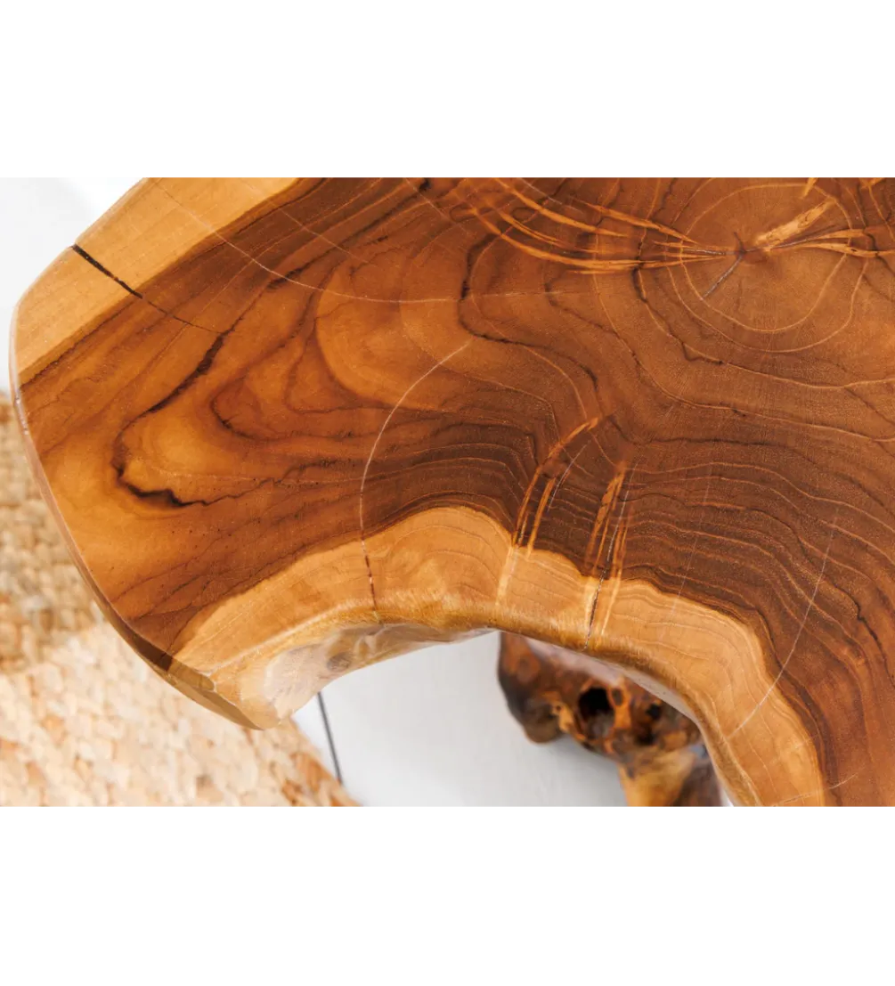 Stolik kawowy ROOT 40 cm drewno teak naturalny