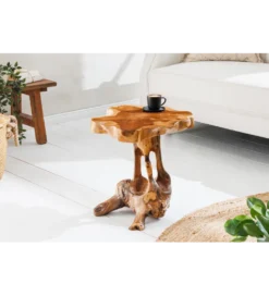 Stolik kawowy ROOT 40 cm drewno teak naturalny