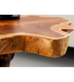 Stolik kawowy ROOT 40 cm drewno teak naturalny