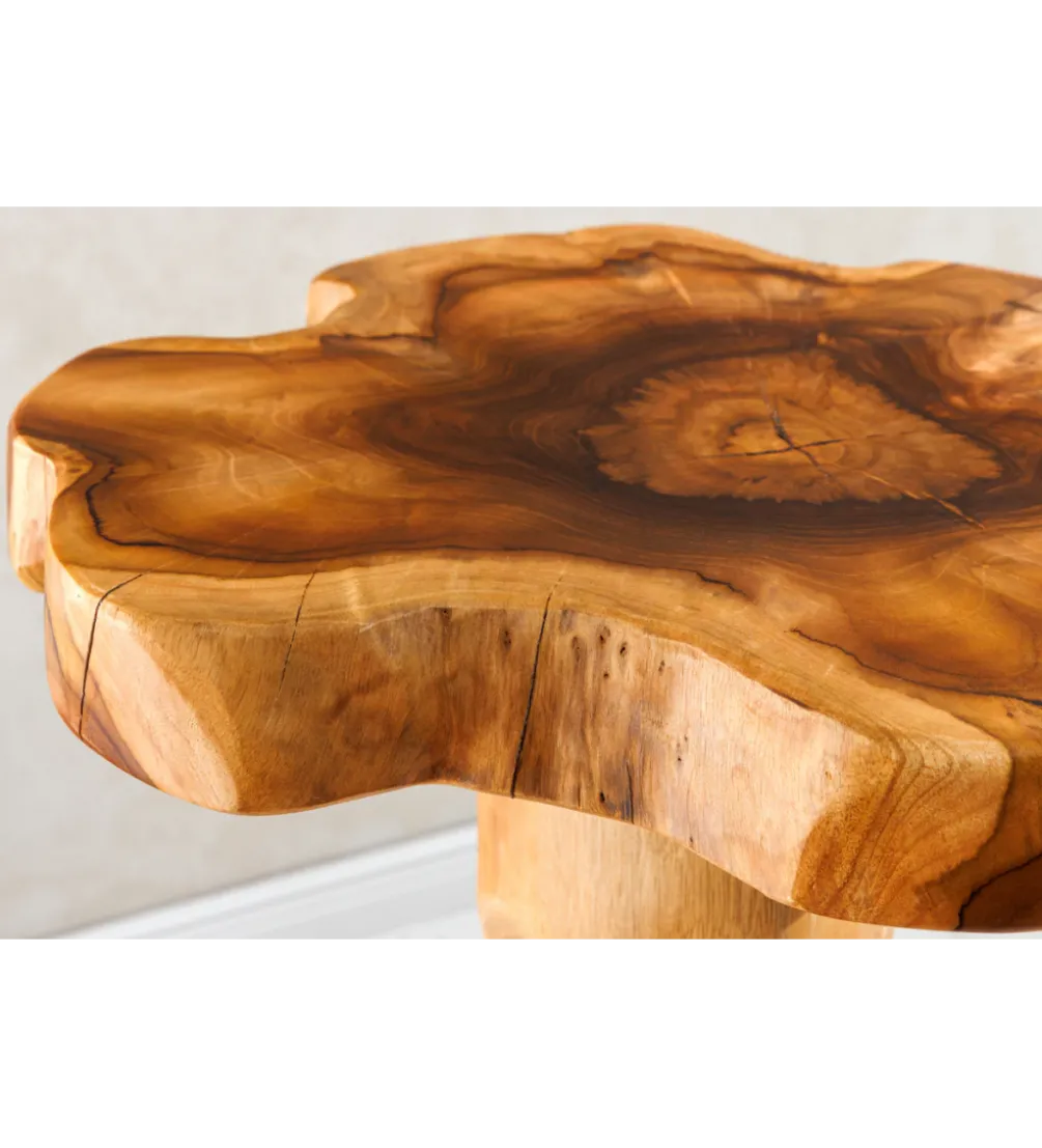 Stolik kawowy ROOT 70 cm drewno teak naturalny