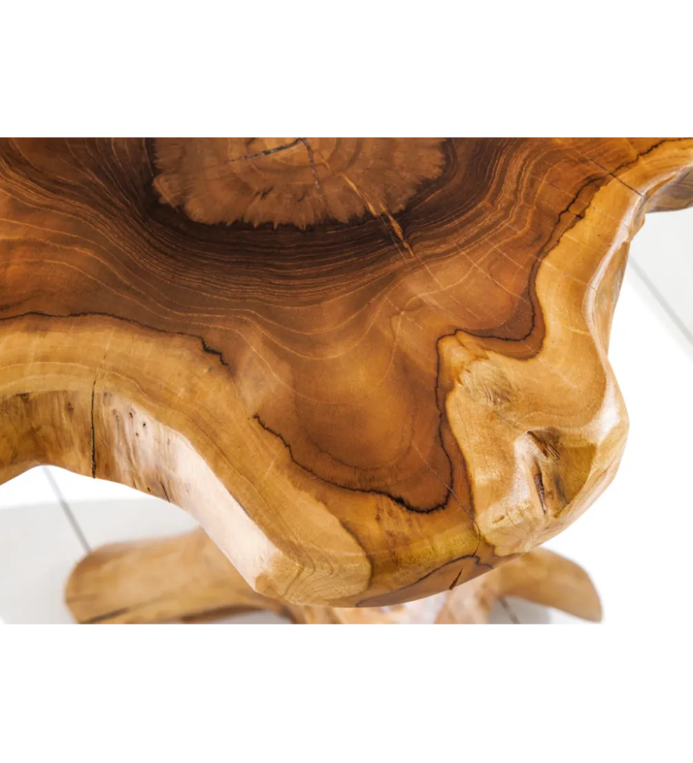 Stolik kawowy ROOT 70 cm drewno teak naturalny