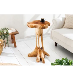 Stolik kawowy ROOT 70 cm drewno teak naturalny
