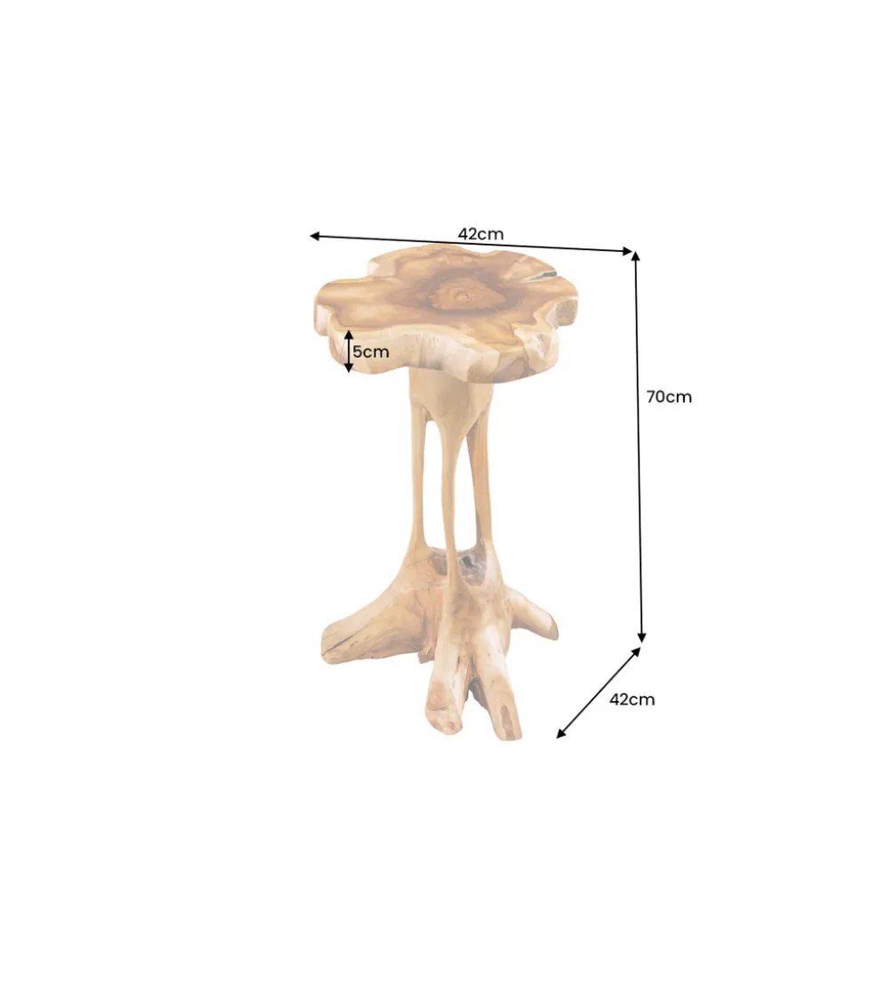Stolik kawowy ROOT 70 cm drewno teak naturalny
