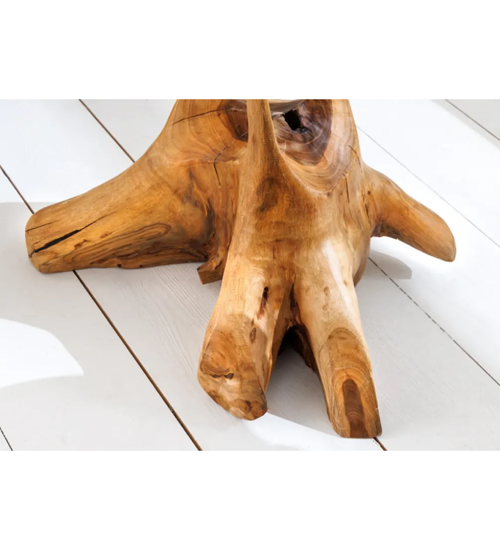 Stolik kawowy ROOT 70 cm drewno teak naturalny