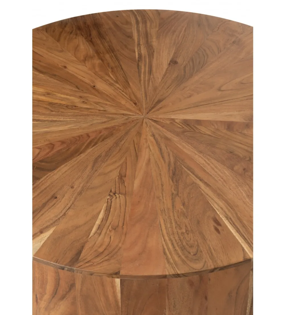 Stolik kawowy ROUND 90 cm drewno akacja naturalny