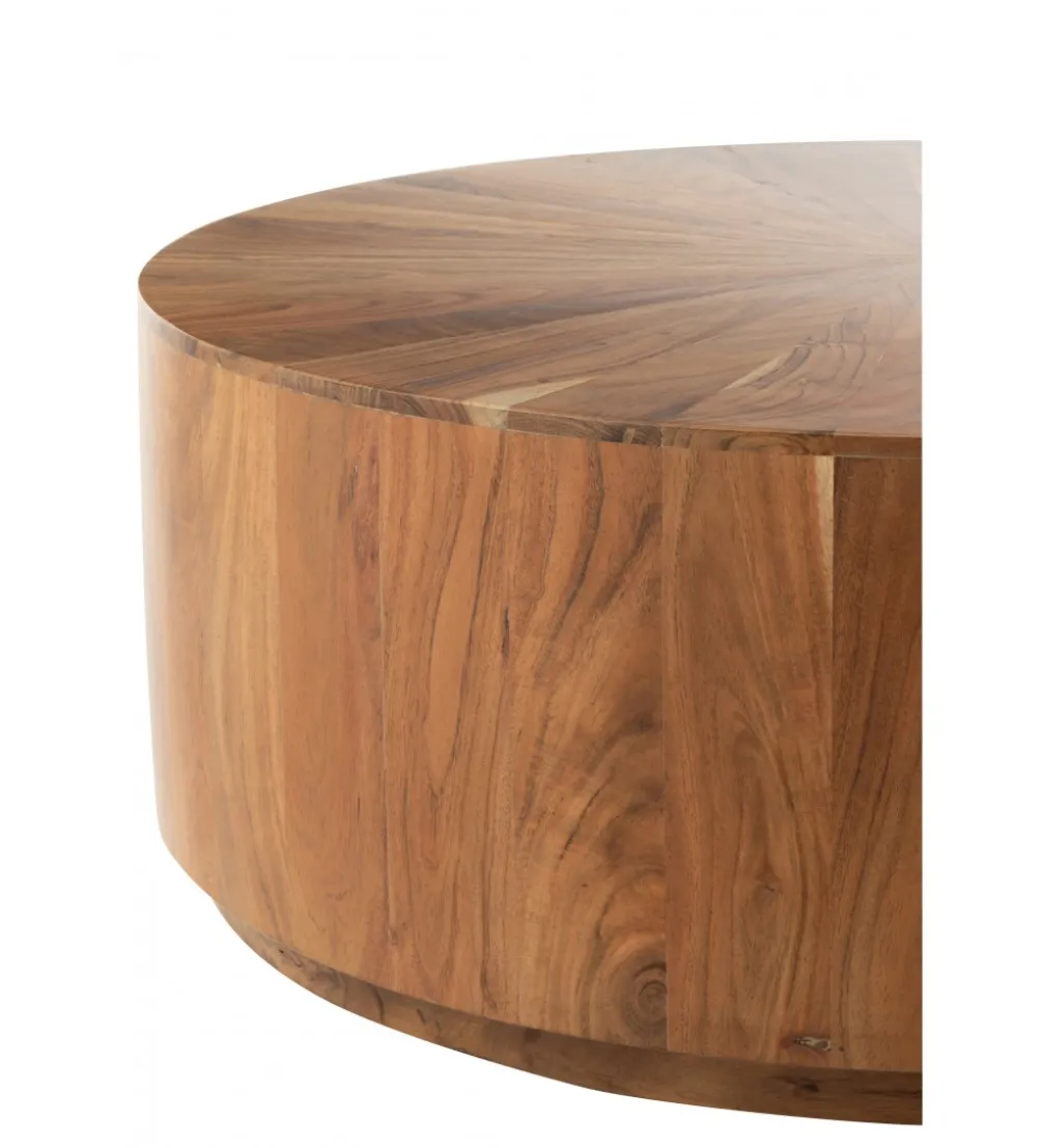 Stolik kawowy ROUND 90 cm drewno akacja naturalny