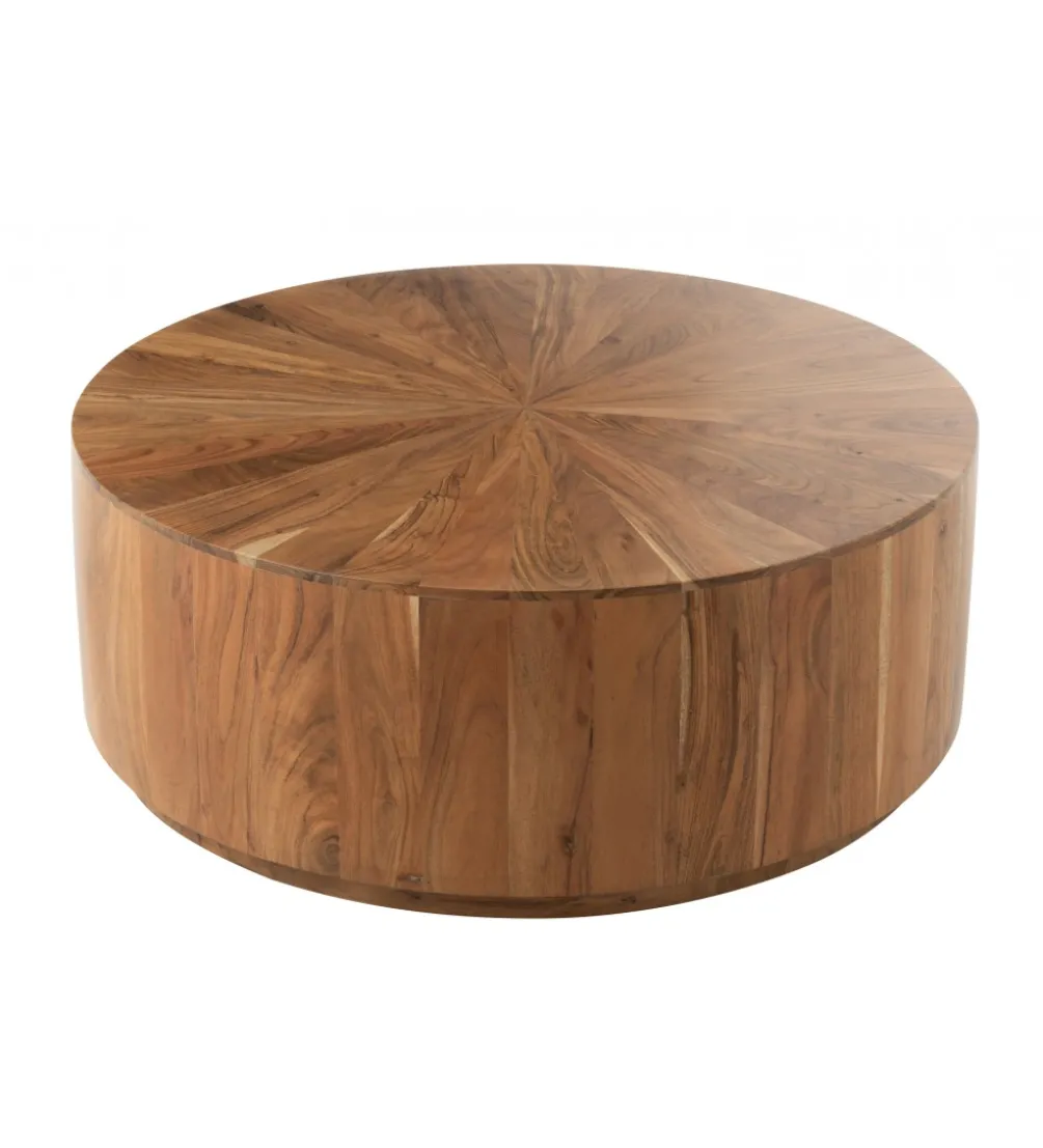 Stolik kawowy ROUND 90 cm drewno akacja naturalny