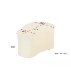 Stolik kawowy SANDI Organic 50 cm kremowy
