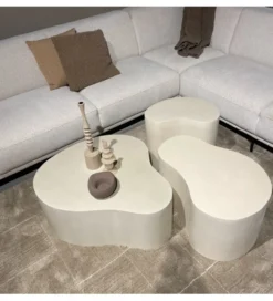 Stolik kawowy SANDI Organic 50 cm kremowy