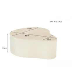 Stolik kawowy SANDI Organic 83 cm kremowy