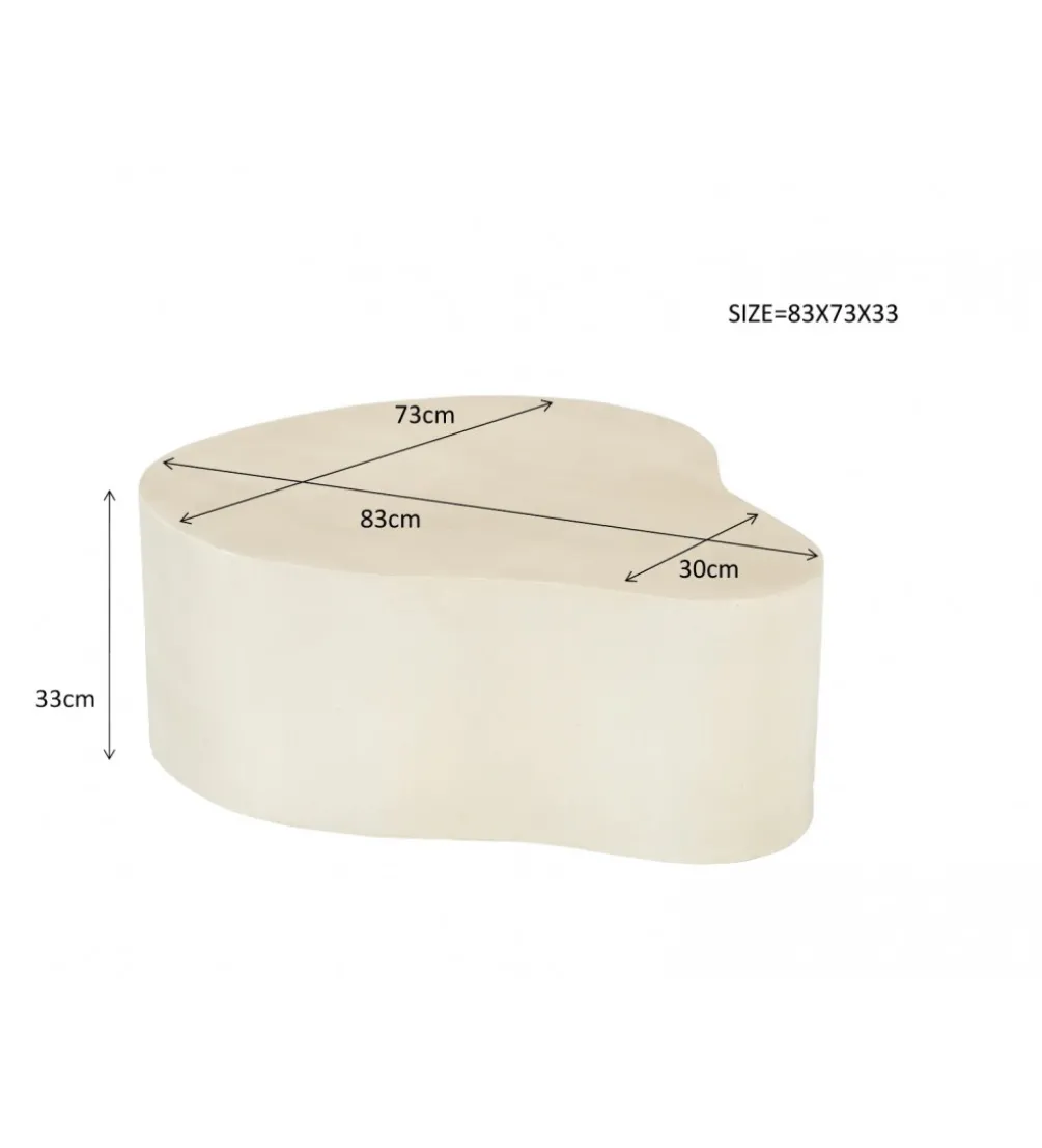 Stolik kawowy SANDI Organic 83 cm kremowy