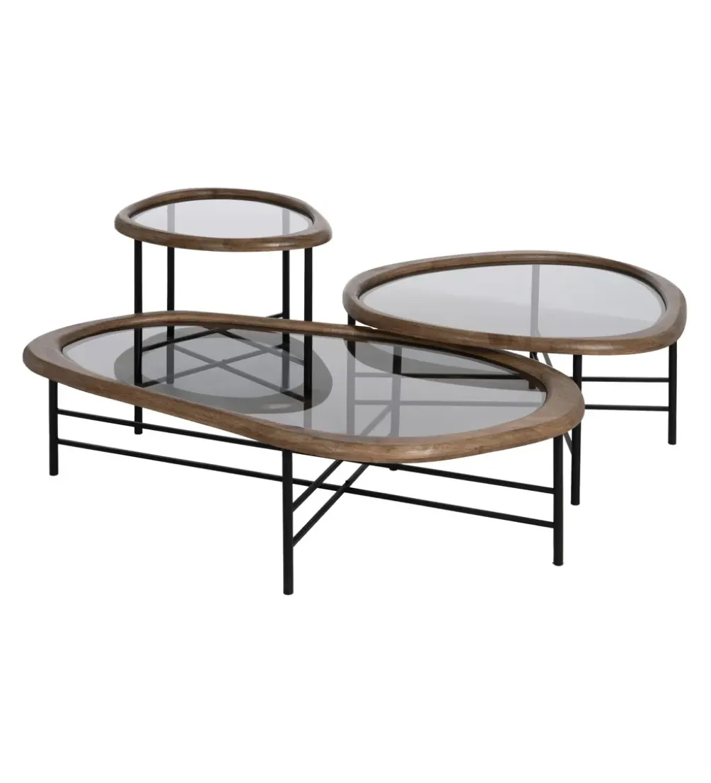 Stolik kawowy SATAMY 120 cm naturalny czarny