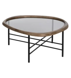 Stolik kawowy SATAMY 76 cm naturalny czarny
