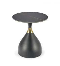 Stolik kawowy SCALITA 50 cm ceramika w optyce marmuru