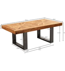 Stolik kawowy SCALO 105 cm drewno mango