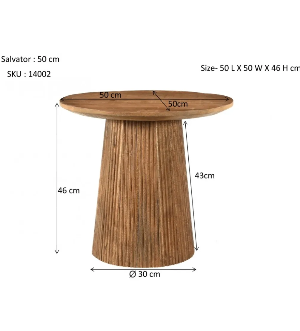Stolik kawowy SELVETOR 50 cm drewno mango