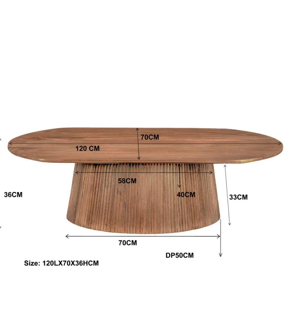 Stolik kawowy SELVETOR 120 cm drewno mango